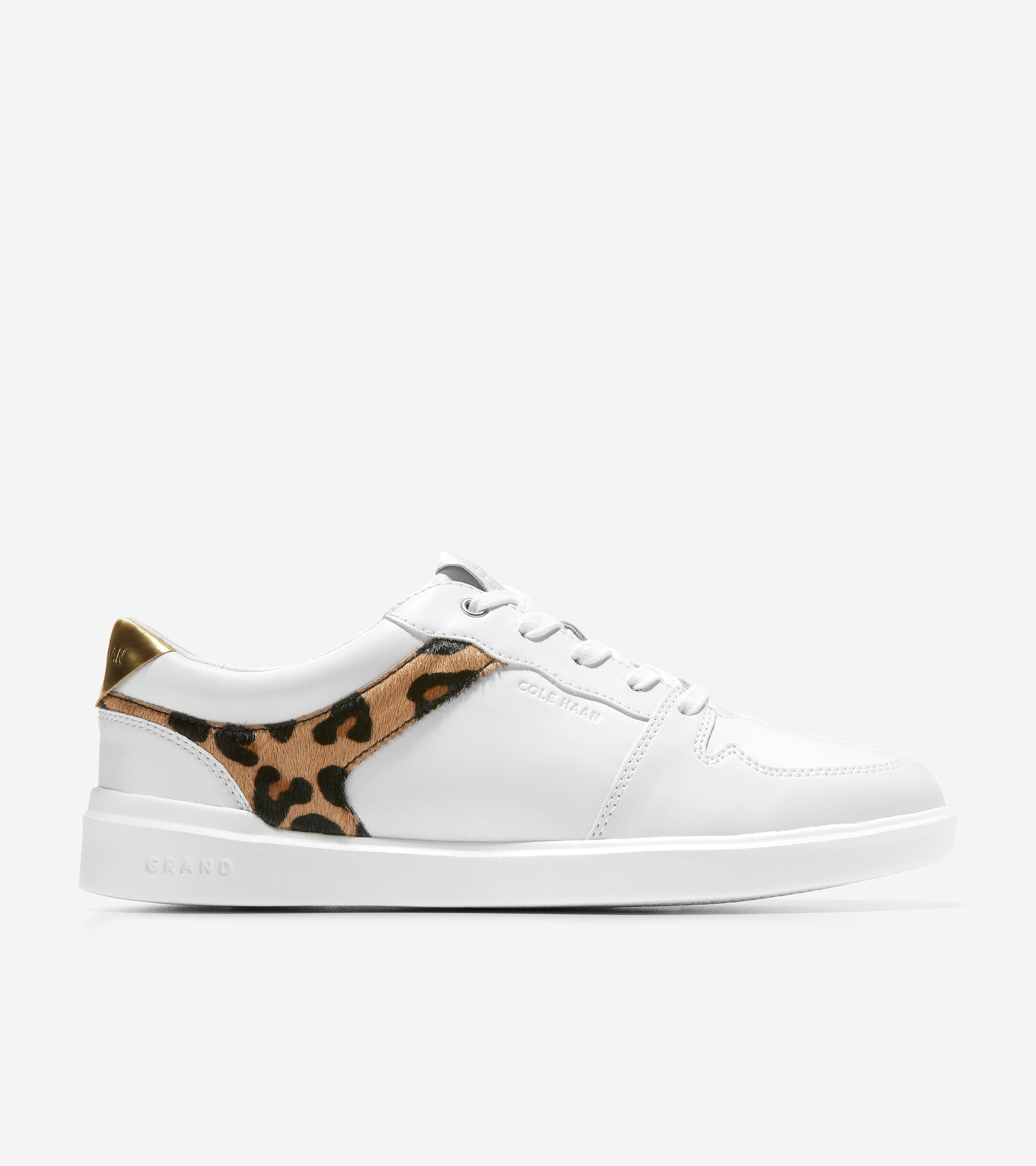 Women's Women's Grand Crosscourt Modern Tennis Sneaker in White-Ocelot Print-Gold | Cole Haan | Cole Haan (US)