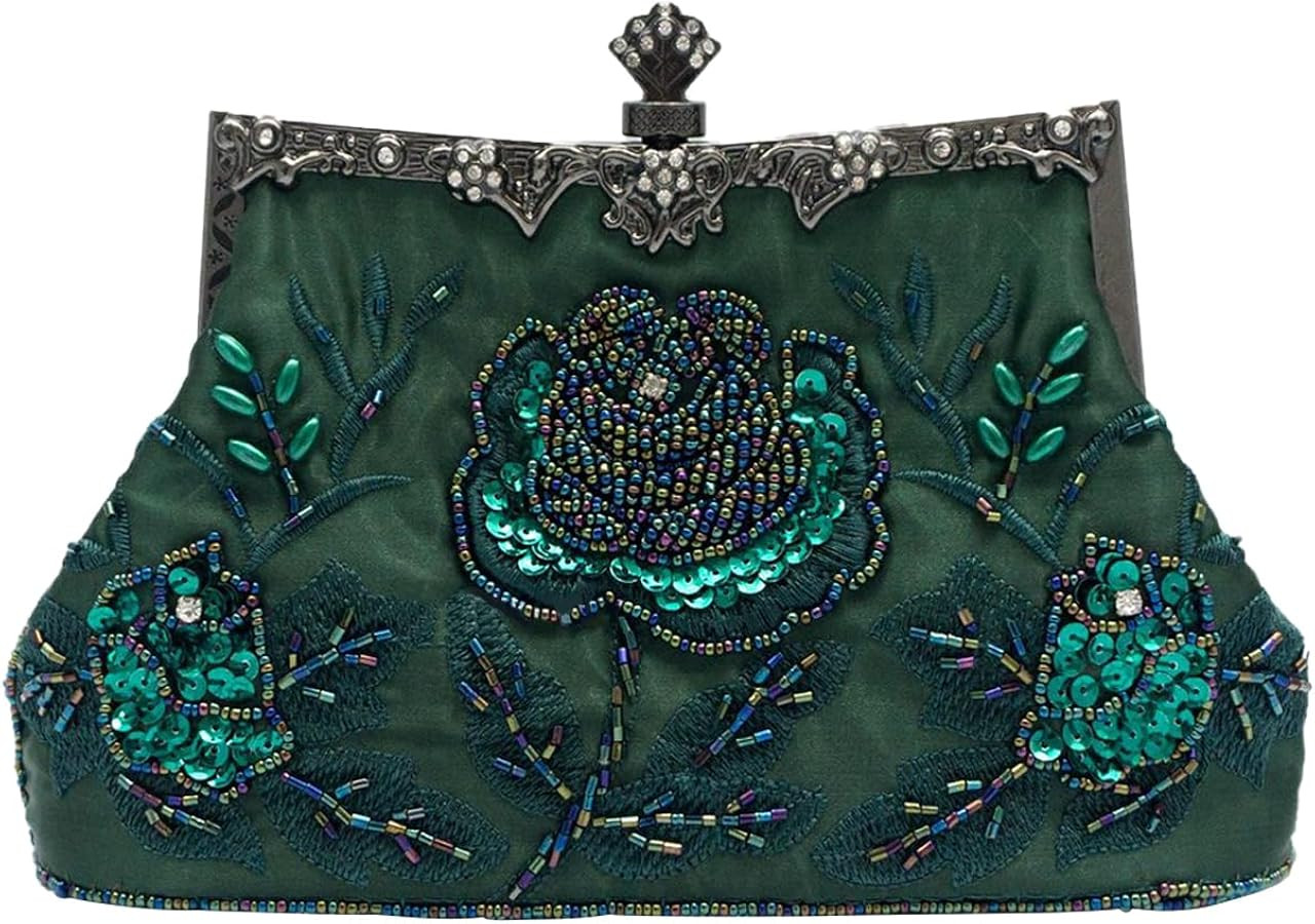 Vintage 1920s Beaded Evening Bag Pearl Clutch Bag for Women Sequin Handbag Bridal Wedding Purse F... | Amazon (US)