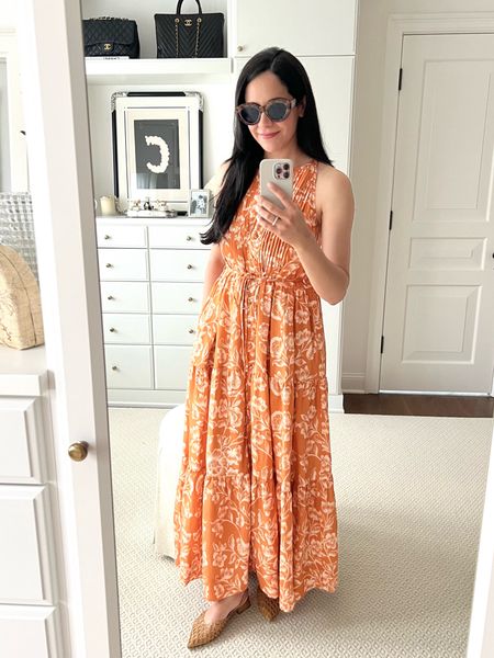 Loving this orange color for the season. Cant stop wearing the shoes. Sunglasses are a steal! Spring dresses, summer dresses, floral dresses 

#LTKShoeCrush #LTKStyleTip #LTKSeasonal