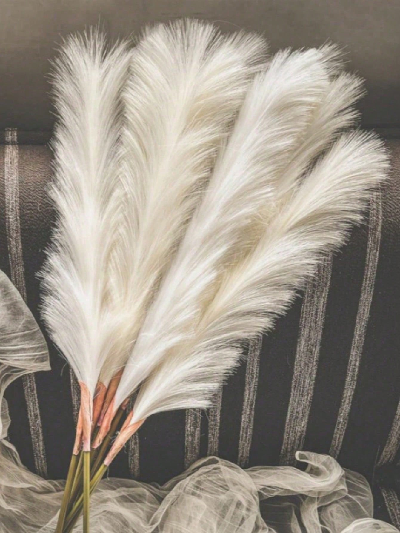 4PCS 31.5inch Fluffy Faux Pampas Grass Table Vase Decoration Large Dried Flower Bouquet Home Bedr... | SHEIN