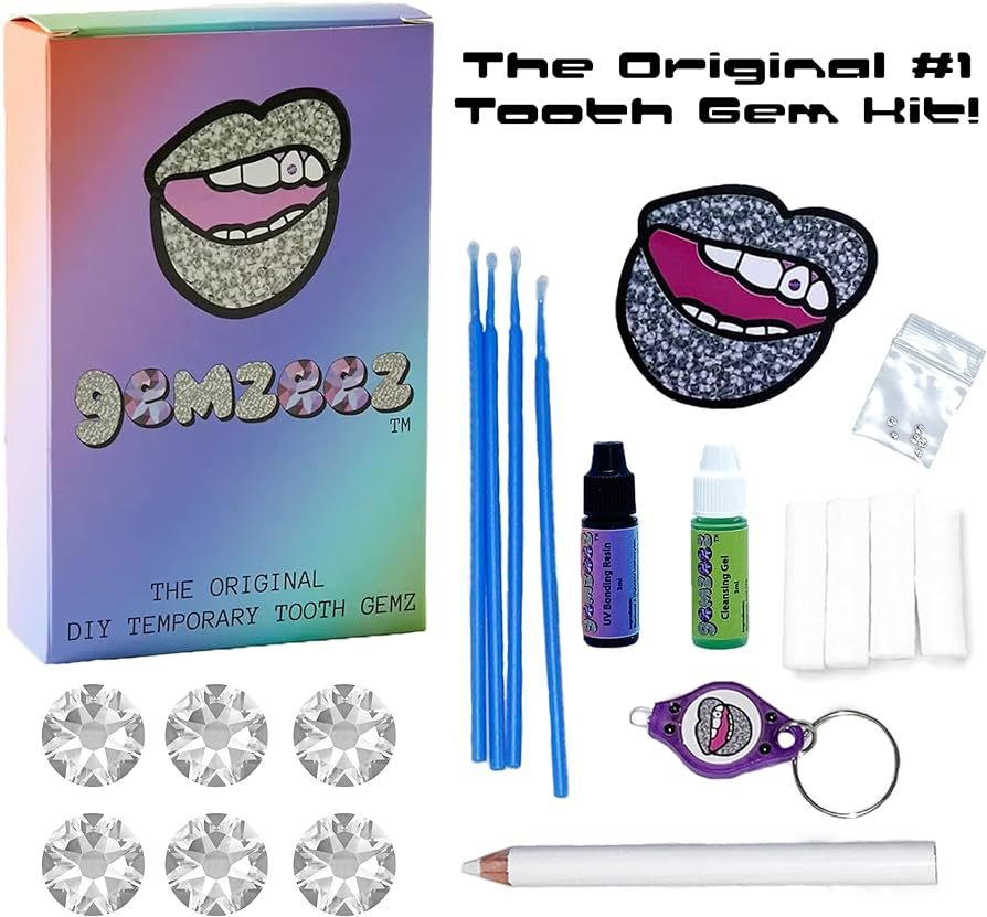 Gemzeez: The Original Temporary Tooth Gemz Starter Kit, Professional Grade DIY Tooth Gem Kit with... | Amazon (US)