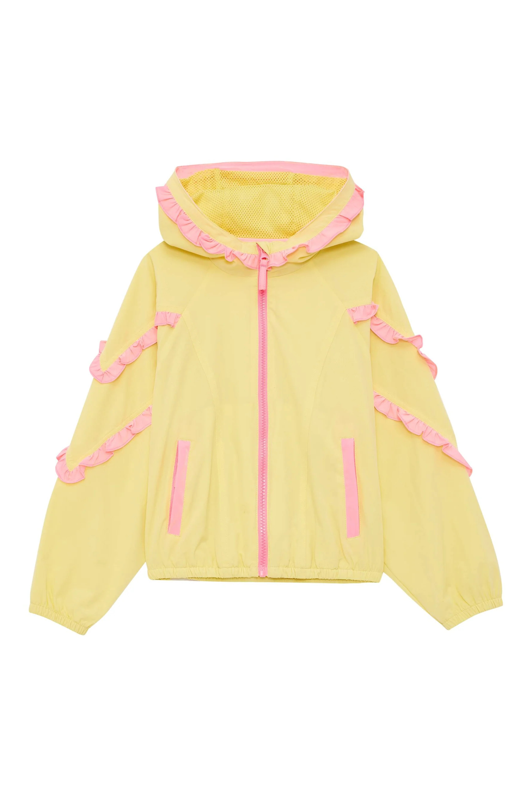 Little Rubina Jacket Yellow Taffy | Girls Yellow Running Jacket | Beach Riot | Beach Riot