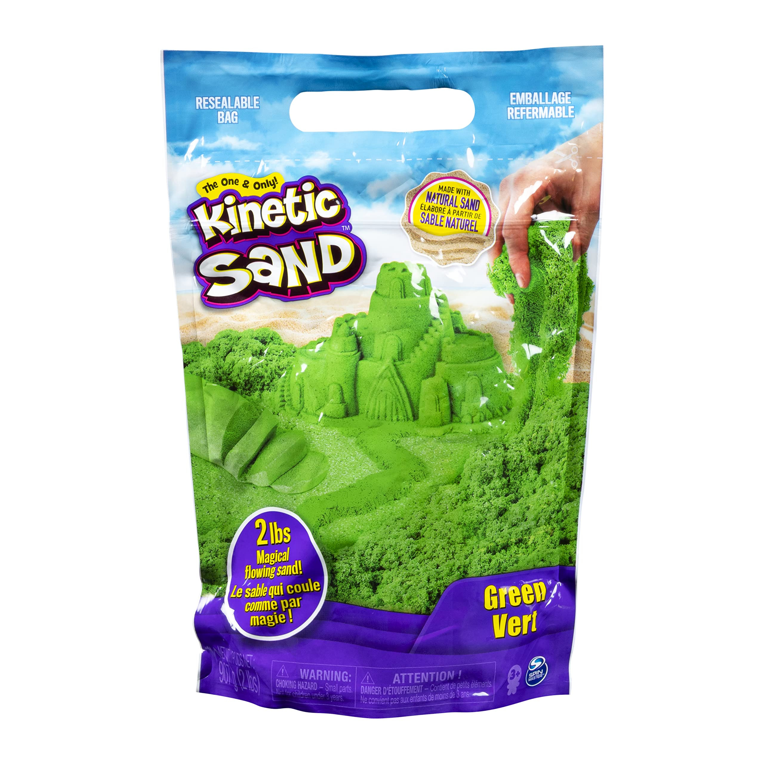 Kinetic Sand, The Original Moldable Sensory Play Sand Toys for Kids, Green, 2 lb. Resealable Bag, Ag | Amazon (US)