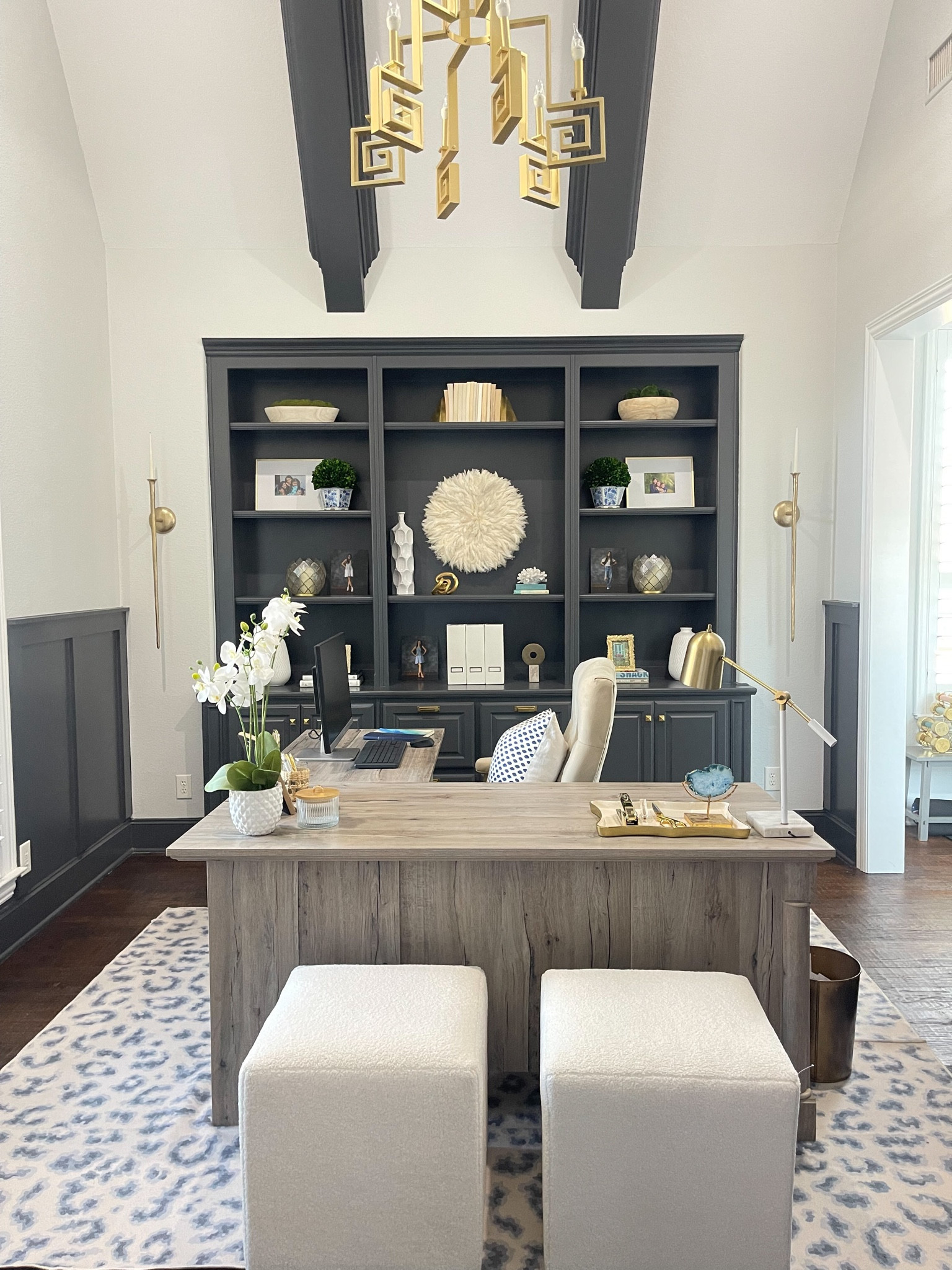 Home office. White boucle cubes. Blue and white leopard print rug. Coastal oak desk. Office accessories. L shaped desk.
Coastal office

#affordabledecor





#LTKFind #LTKhome #LTKstyletip
