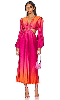 SIMKHAI Jaelyyn Ombre Cut Out Dress in Tangerine Ombre from Revolve.com | Revolve Clothing (Global)