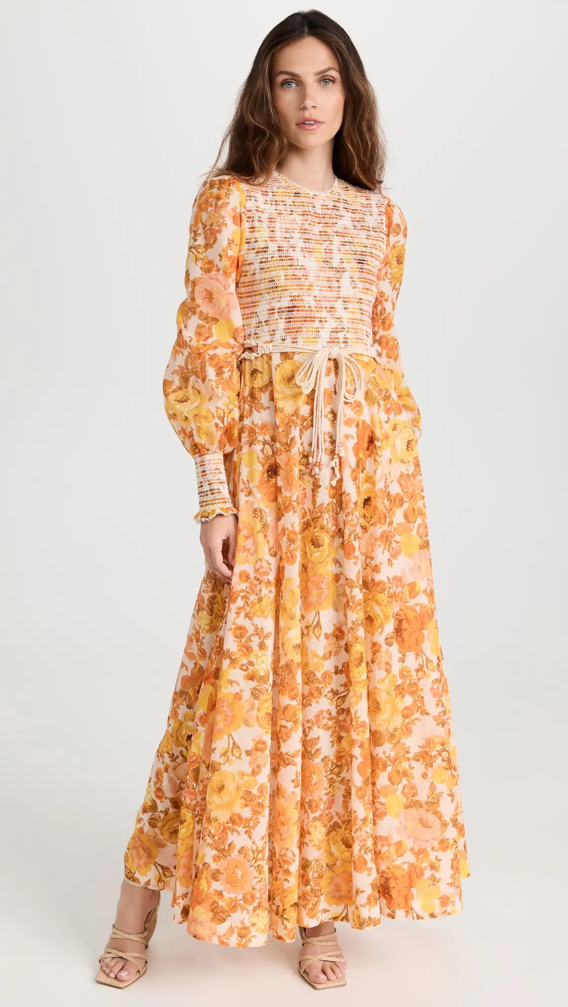 Zimmermann Raie Smocked Bodice Midi Dress | Shopbop | Shopbop