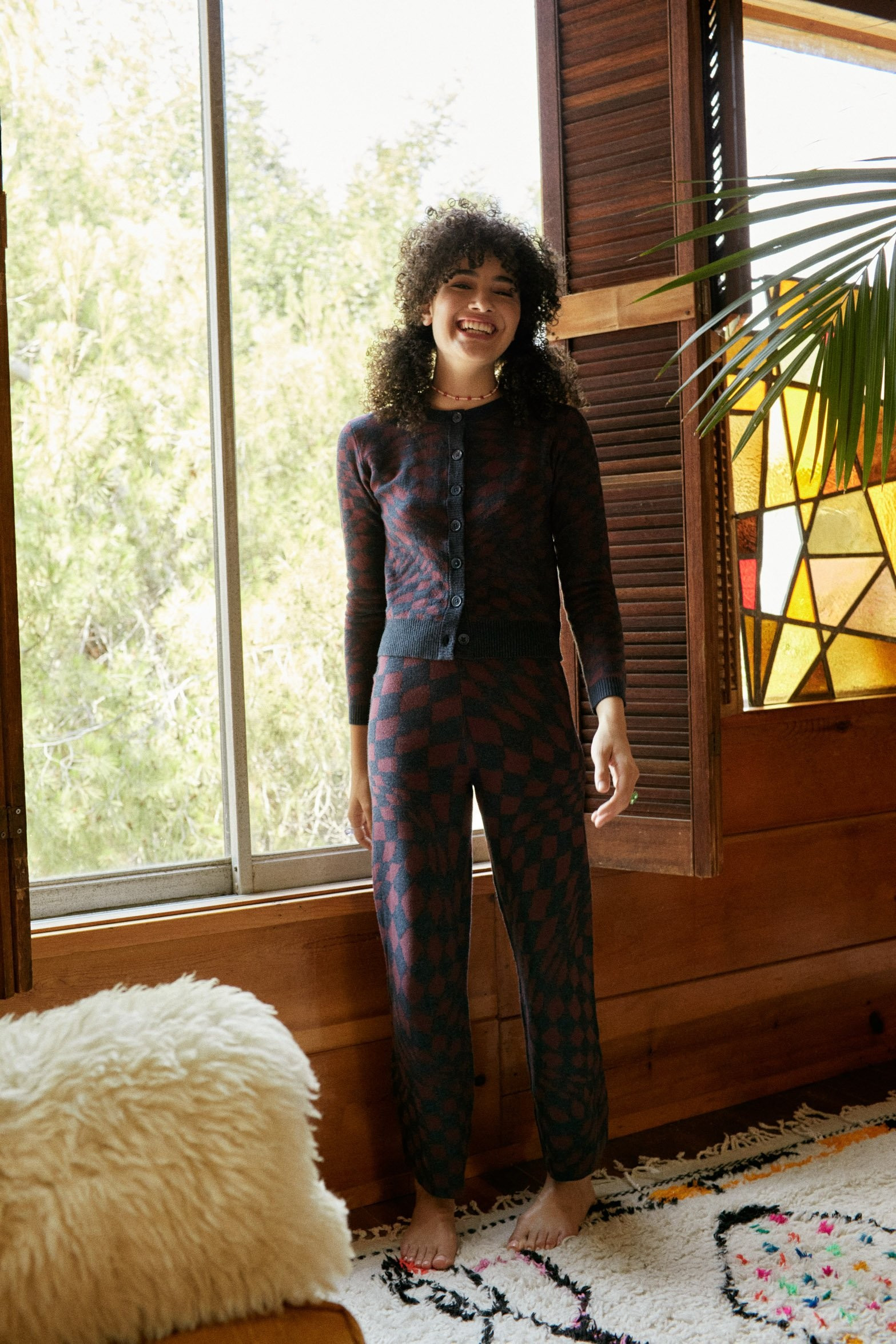 Plum berry wave knit pant | Daydreamer