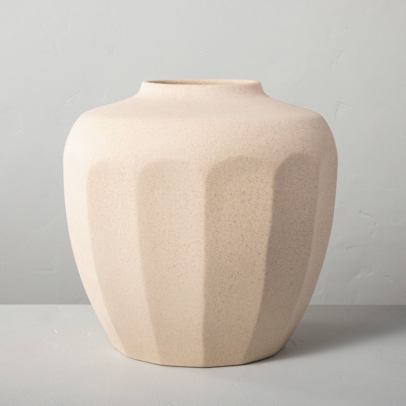 Faceted Ceramic Vase Tan - Hearth & Hand™ with Magnolia | Target