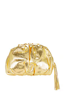 Rebecca Minkoff Ruched Clutch in Solid Gold from Revolve.com | Revolve Clothing (Global)