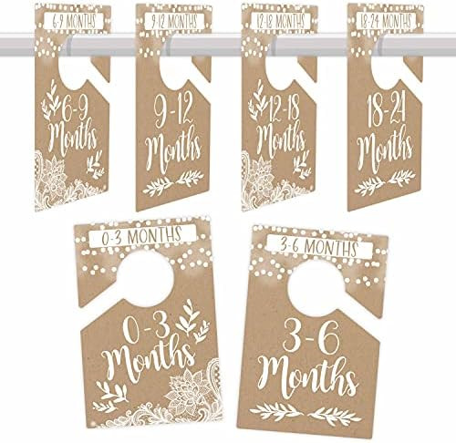 6 Hanger Dividers Baby Closet Size Dividers - Rustic Baby Closet Dividers, Baby Closet Organizer For | Amazon (US)