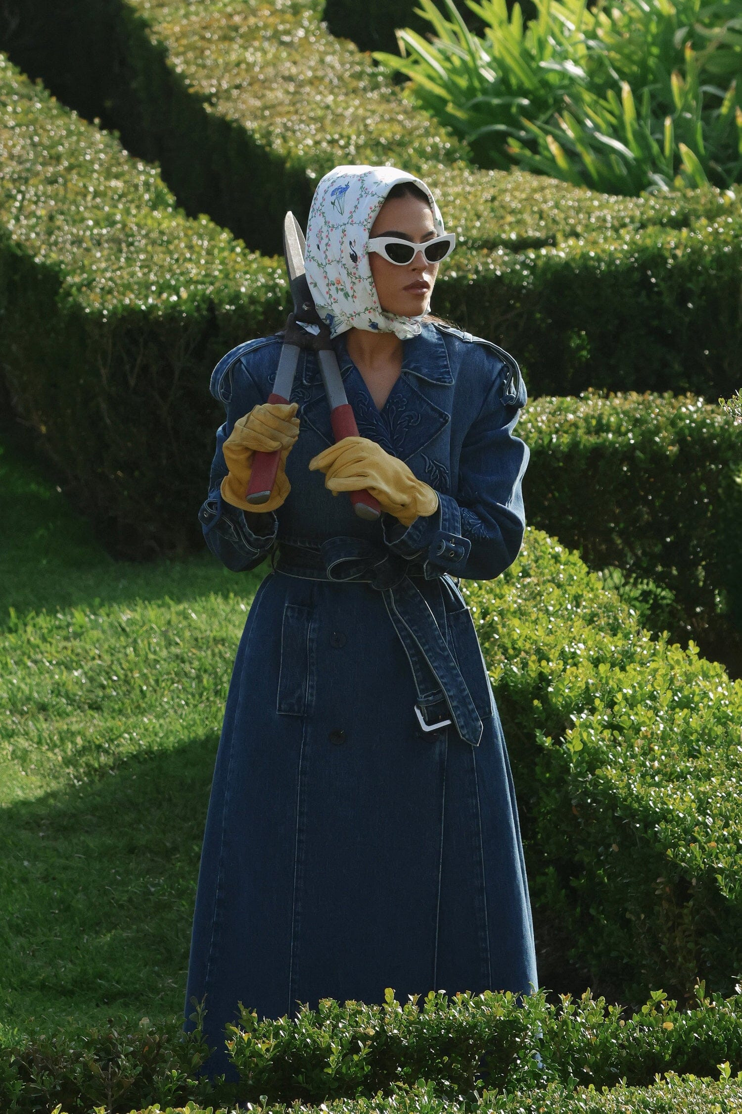 Embossed Denim Trench Coat | Avec Les Filles