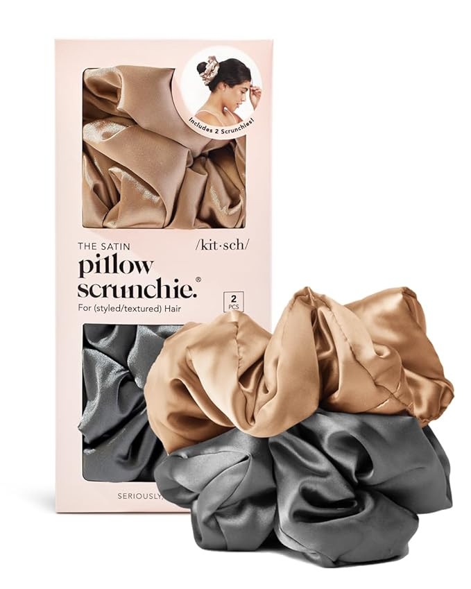 Kitsch Satin Scrunchies for Women - No Crease Hair Ties for Girls | Big Scrunchies for All Hair T... | Amazon (US)