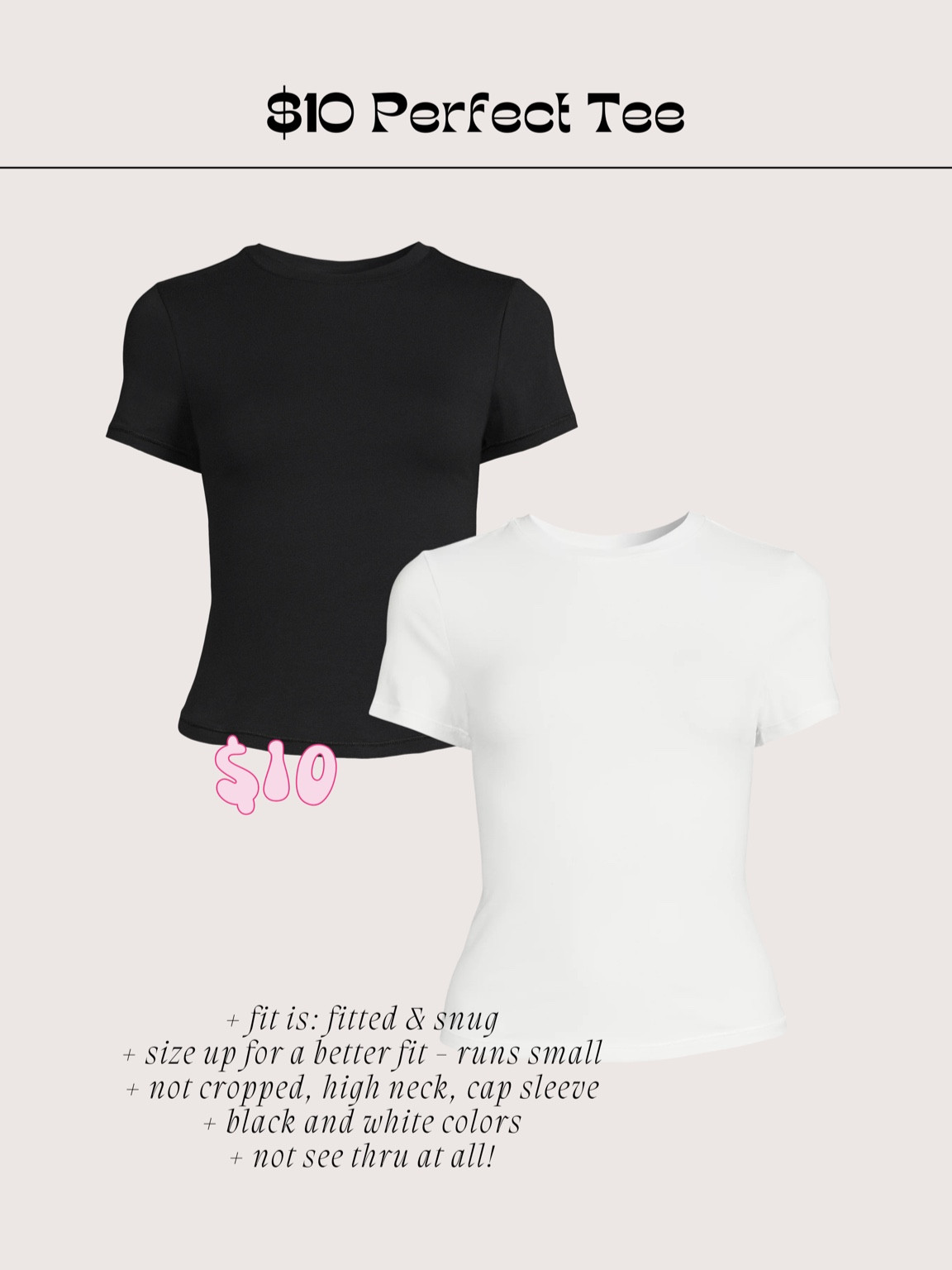 Walmart perfect tee!! I am a true M & went up to a L based on reviews.. it’s the perfect snug fit not cropped and so soft. With a nude bra under it it’s super smooth and not see thru! 

#LTKunder50 #LTKstyletip