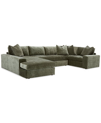 Michola 155" 3-Pc. Fabric Sectional with Chaise, Created for Macy's | Macy's