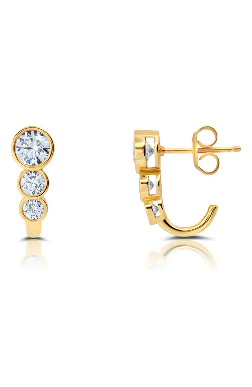 Crislu Cubic Zirconia Huggie Hoop Earrings in Gold at Nordstrom | Nordstrom