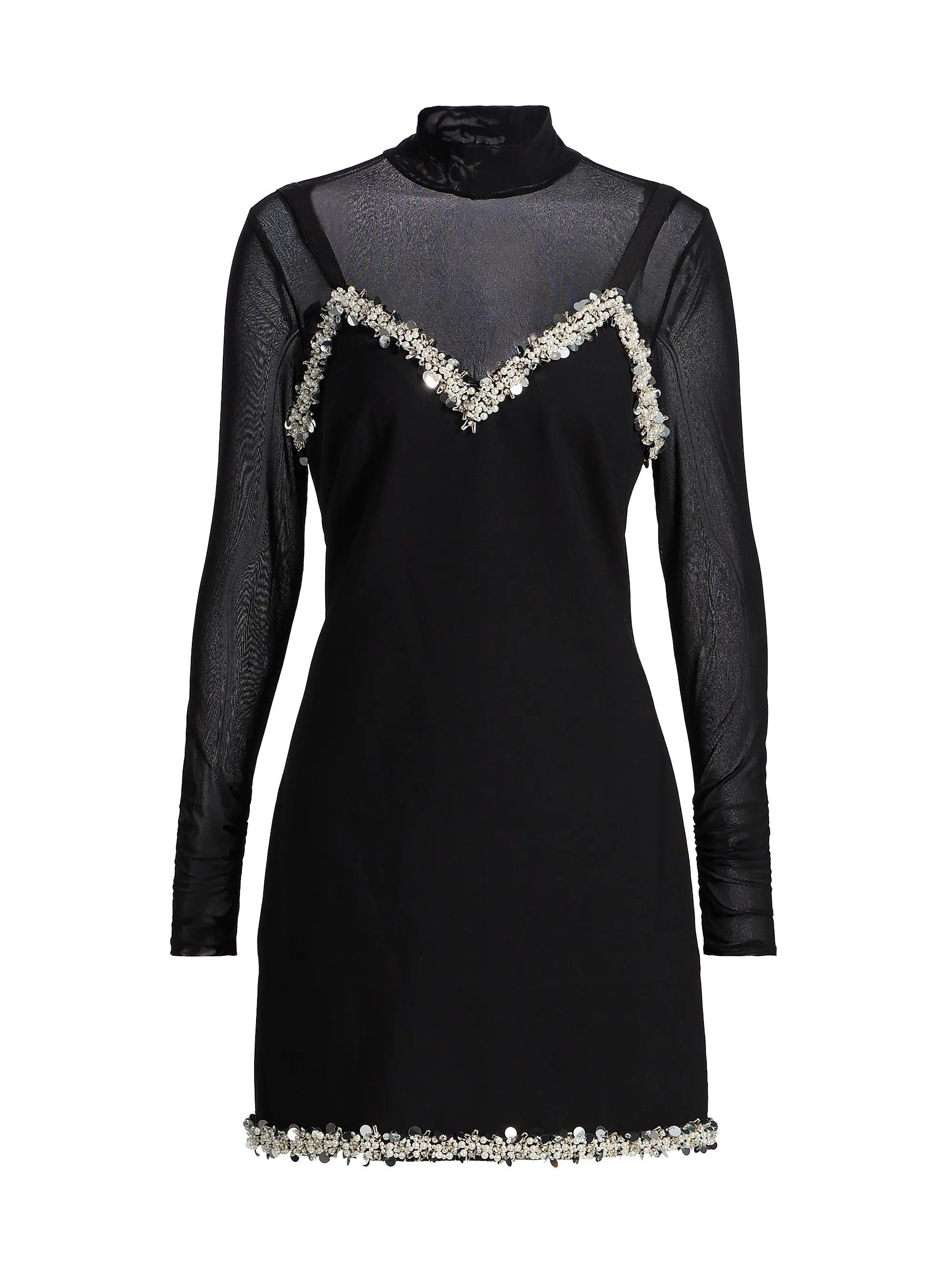 Londyn Imitation Pearl & Sequin-Embellished Minidress | Saks Fifth Avenue
