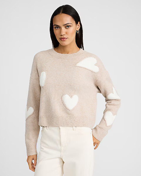 Heart Graphic Crew Neck Sweater | Express