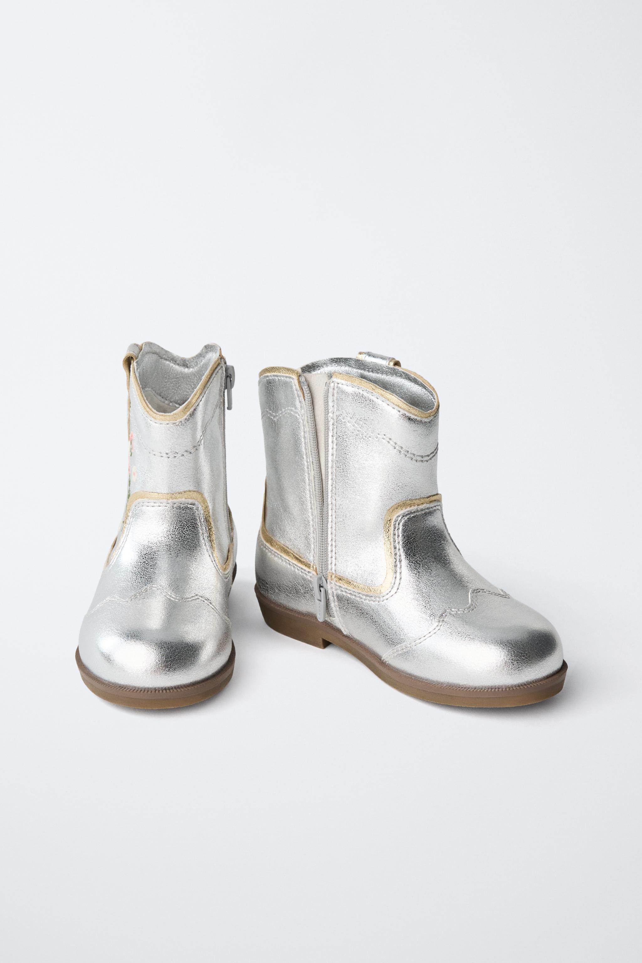 METALLIC EMBROIDERED BOOTS | Zara US