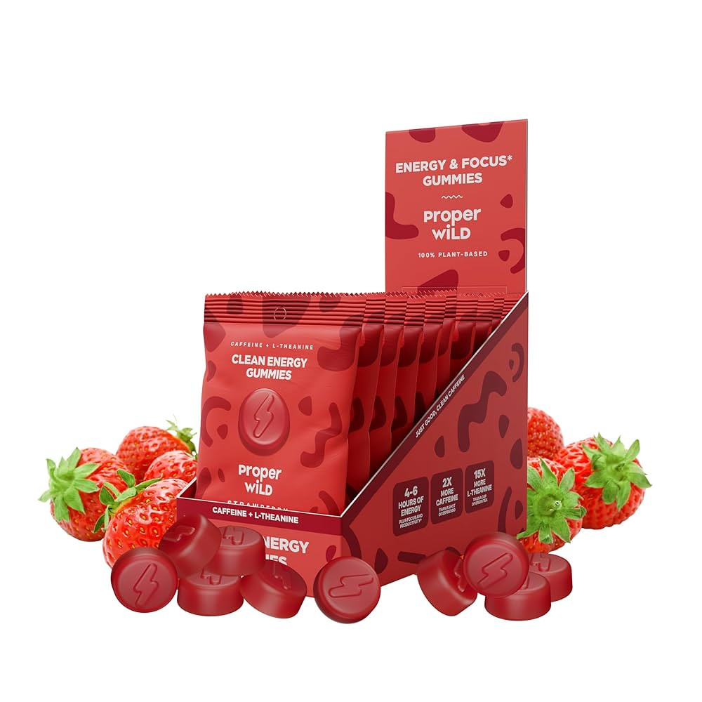Proper Wild Vegan Energy Gummies with L-Theanine & Organic Caffeine, Clean Energy & Focus, Plant-... | Amazon (US)