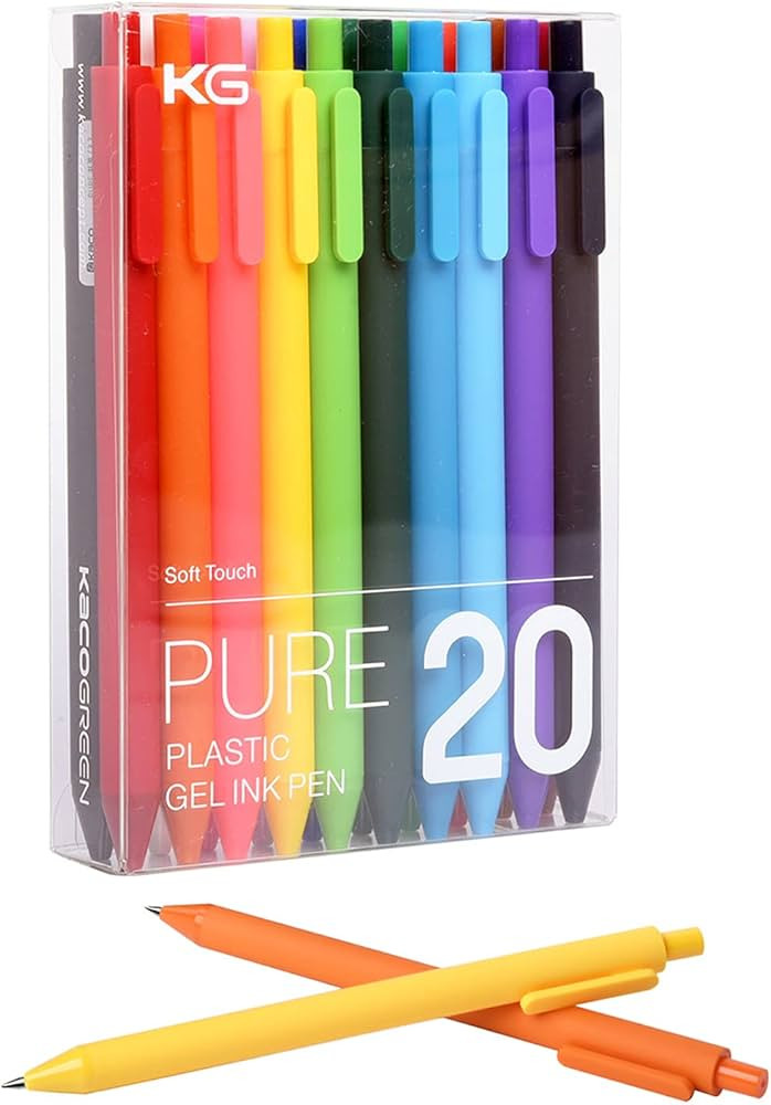 Retractable Gel Pens, 20 Assorted Colors | Amazon (US)