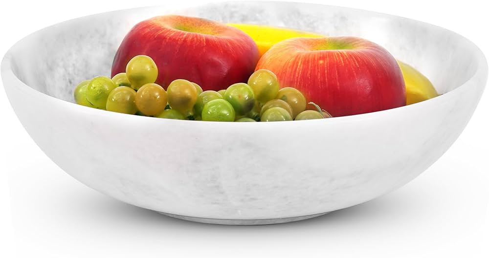Radicaln Marble Fruit Bowl 10" Inches White Handmade Fruits Serving Bowl For Kitchen Organization... | Amazon (US)