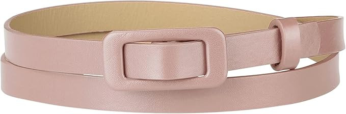 Allegra K Thin Nonporous Waist Belt Rectangle Buckle Plus Size Belts for Jeans Dress | Amazon (US)