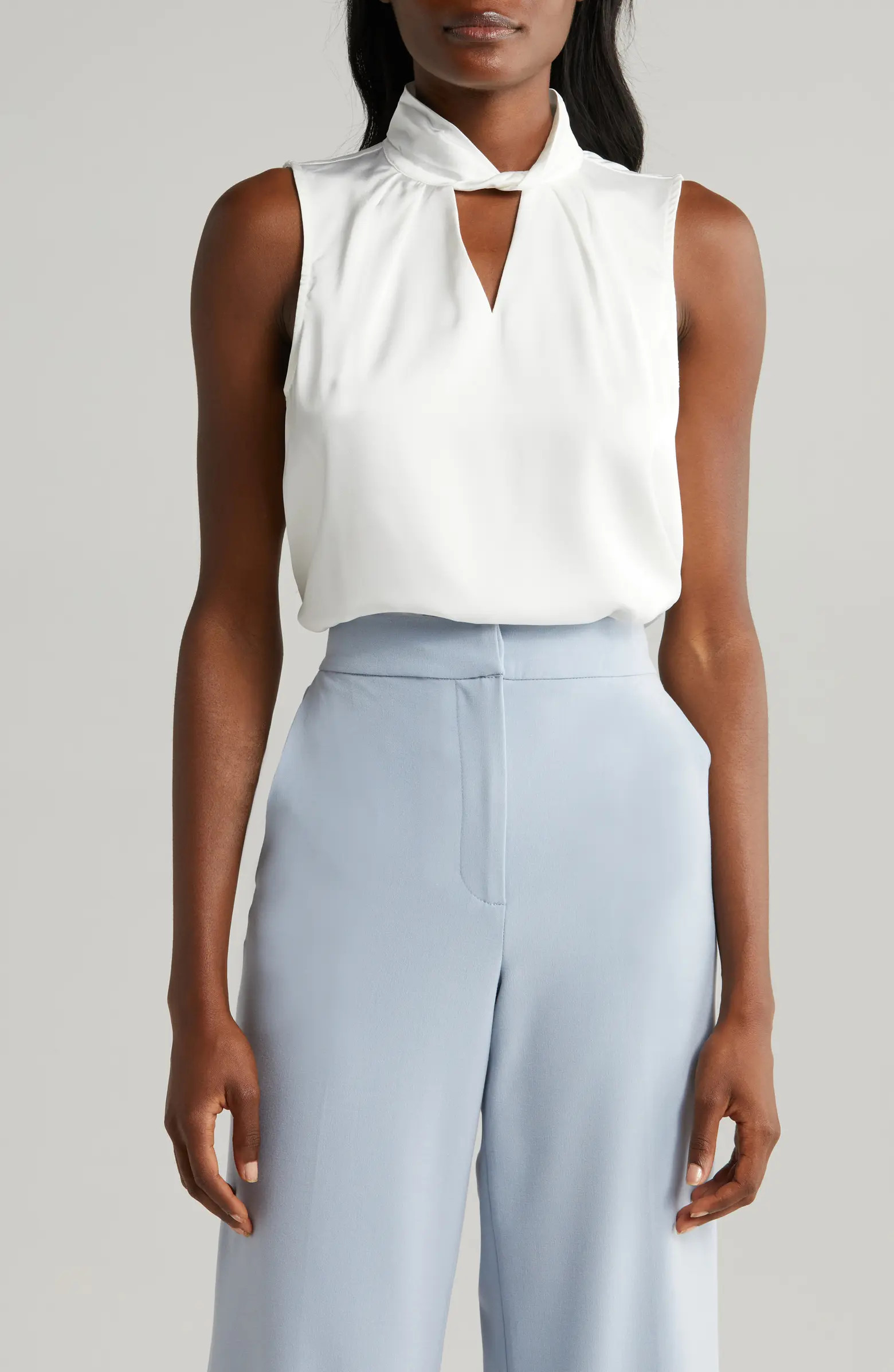 Twist Neck Sleeveless Blouse | Nordstrom