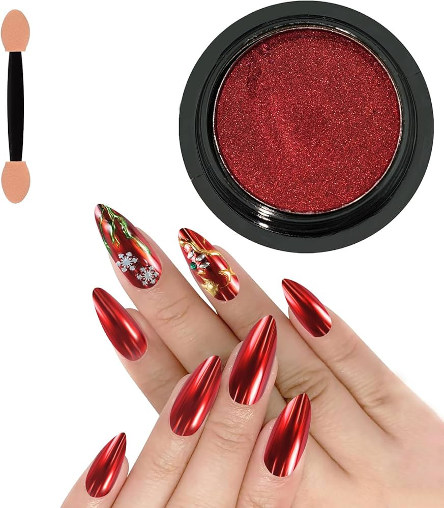 Allstarry Solid Chrome Nail Powder Magic Metallic Mirror Effect Mirror Glitter Glazed Manicure De... | Amazon (US)