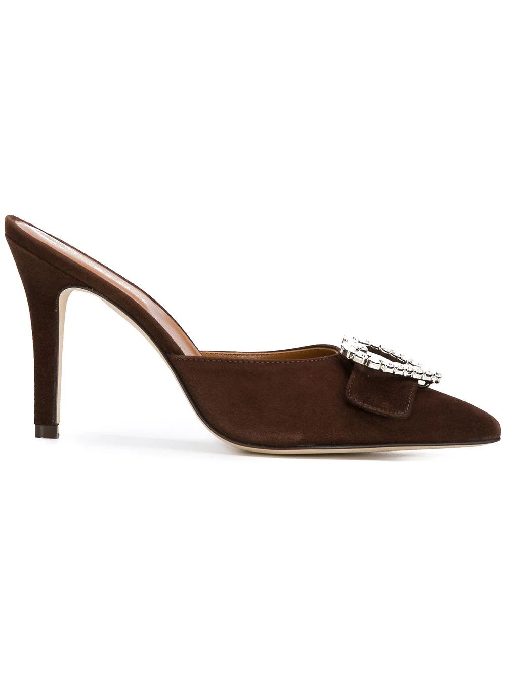 Paris Texas heart embellished pointed mules - Brown | FarFetch US