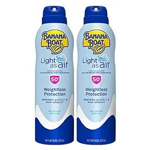 Banana Boat Light As Air, Reef Friendly, Broad Spectrum Sunscreen Spray 6oz. SPF 50 - Twin Pack | Amazon (US)