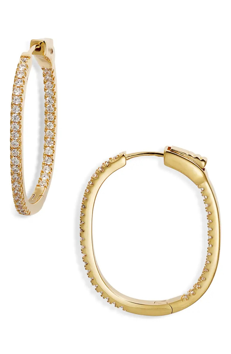 Nordstrom Cubic Zirconia Pavé Inside Out Hoop Earrings | Nordstrom | Nordstrom