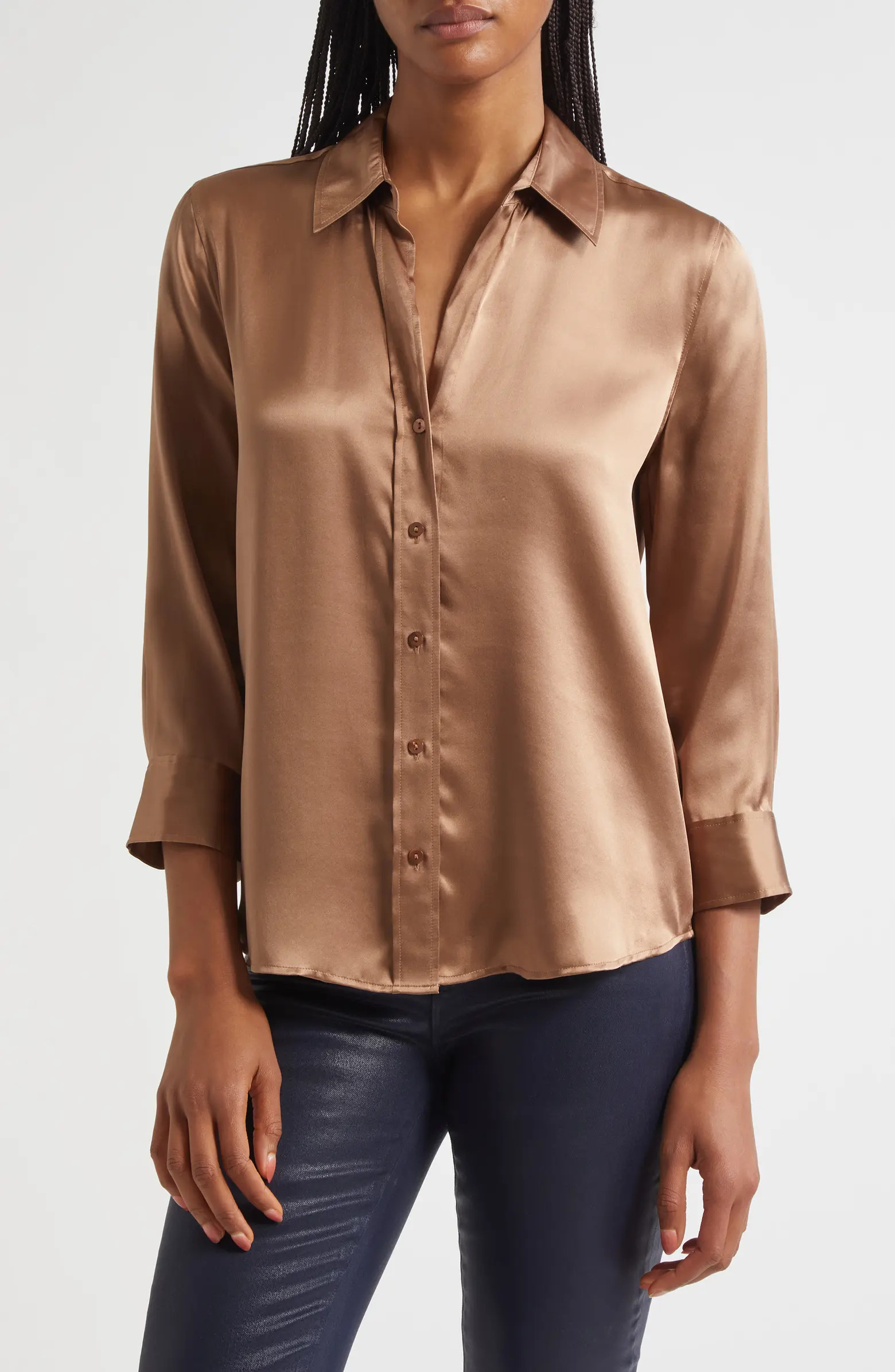 L'AGENCE Dani Silk Charmeuse Blouse | Nordstrom | Nordstrom