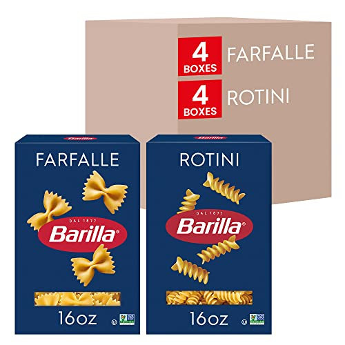 BARILLA Pasta Variety Pack, Farfalle & Rotini, 16 oz Boxes (8 Pack) - 8 Servings/Box, Made in Italy with Durum Wheat | Amazon (US)