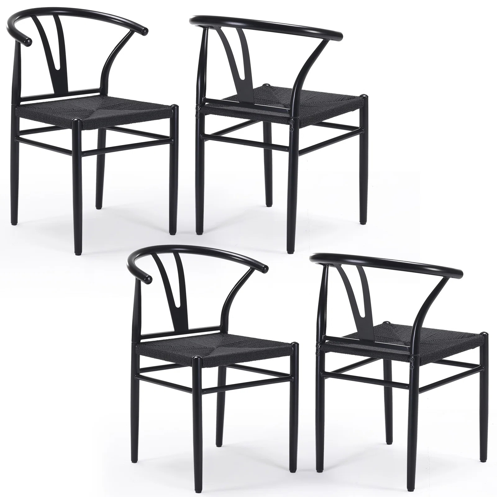 Chanpreet Metal Slat Back Folding Stacking Accent Dining Chair (Set of 4) | Wayfair North America