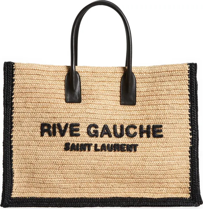 Large Rive Gauche Logo Woven Tote | Nordstrom