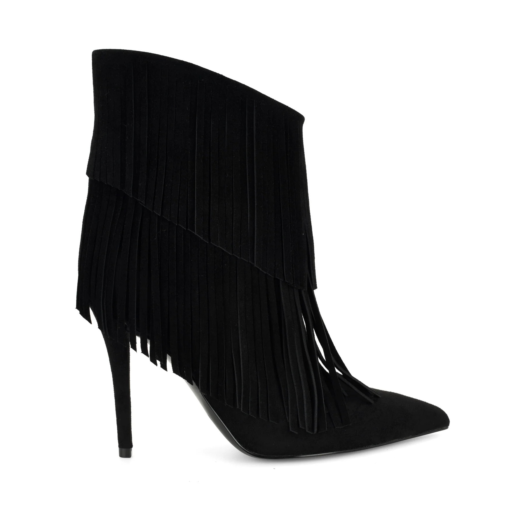 Women's Carbona Leather Fringe Booties - Black Suede | Nine West | Nine West (US)
