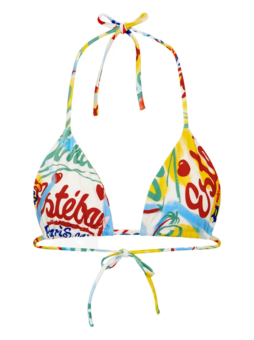 Donde Esteban Bazurto Printed Bikini Top | White | FARFETCH | Farfetch Global