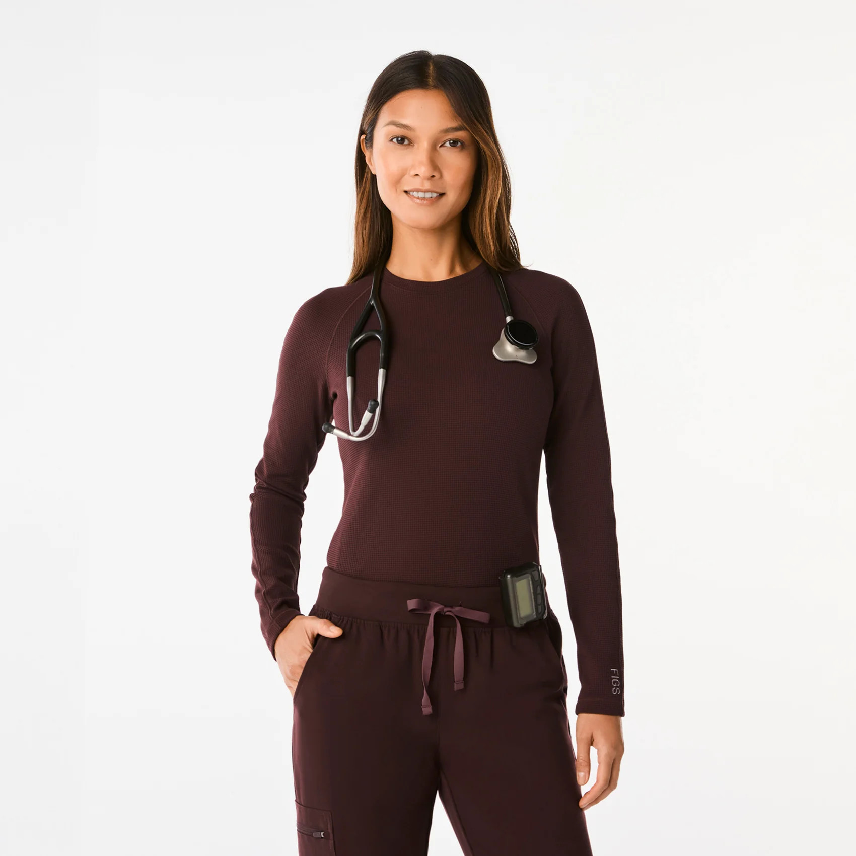 Women’s Waffle Longsleeve Underscrub - Espresso · FIGS | FIGS