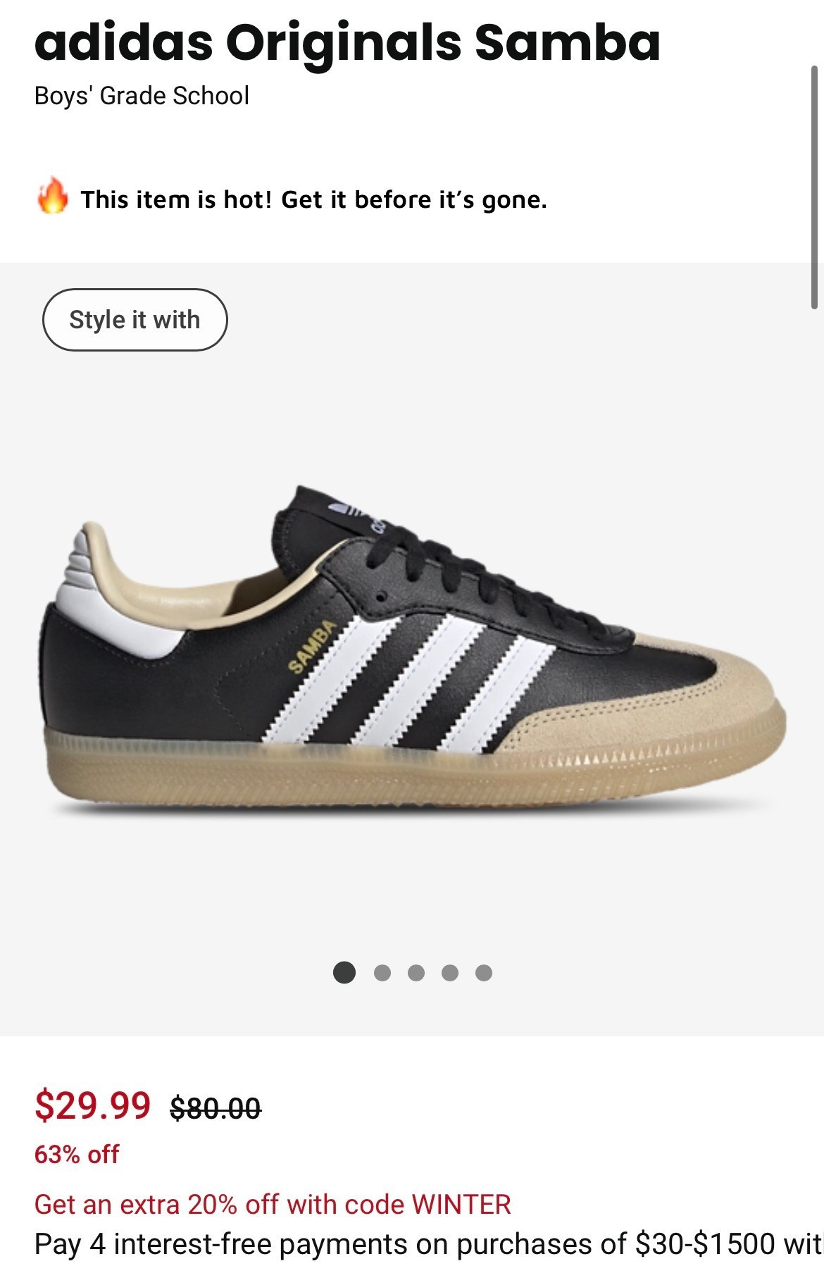 Kids samba $29.99 and 20% off with code winter 

#LTKGiftGuide #LTKHoliday #LTKFindsUnder50