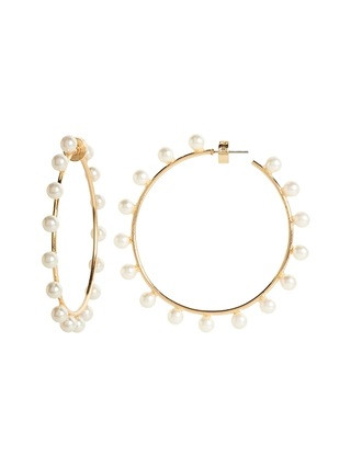 Pearl Large Hoop Earrings | Banana Republic (US)