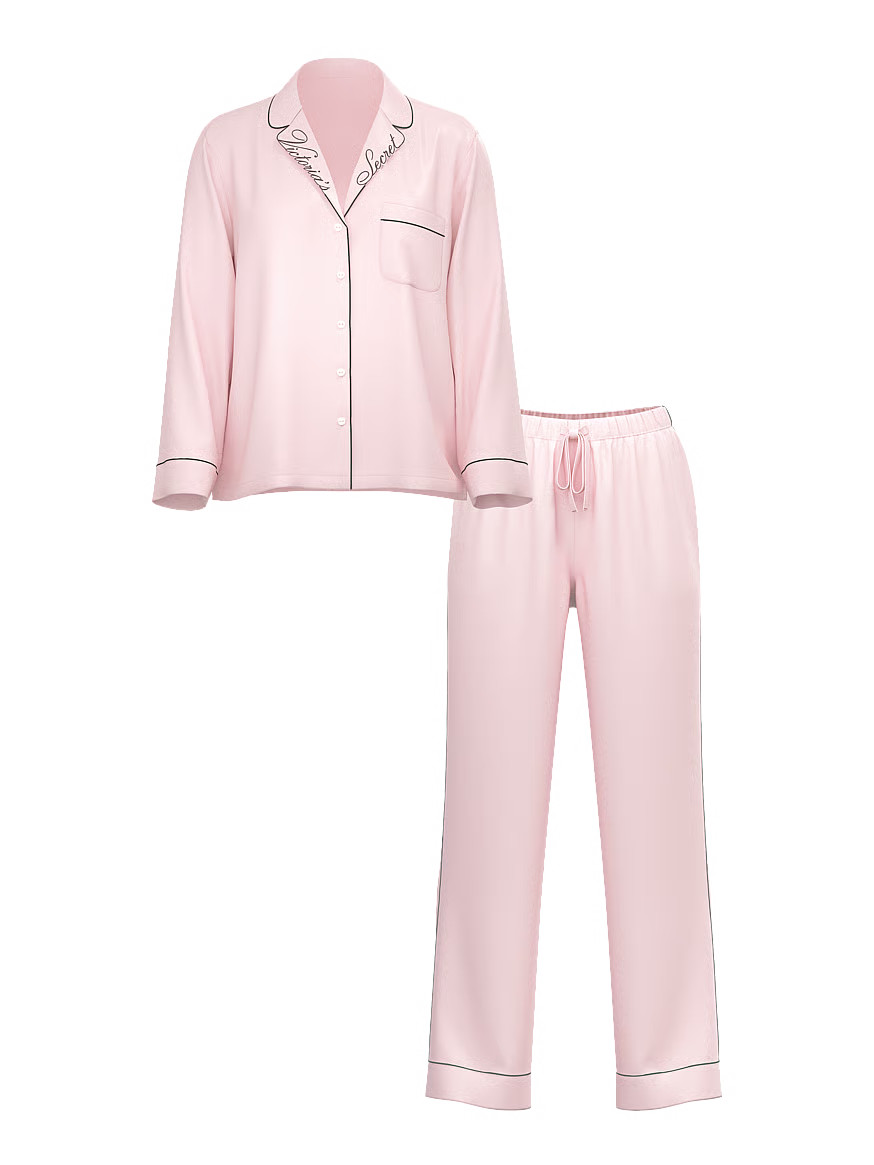 Buy Modal Soft Long Pajama Set, Pretty Blossom Iconic Stripe - Order Pajamas Sets online - Victor... | Victoria's Secret (US / CA )