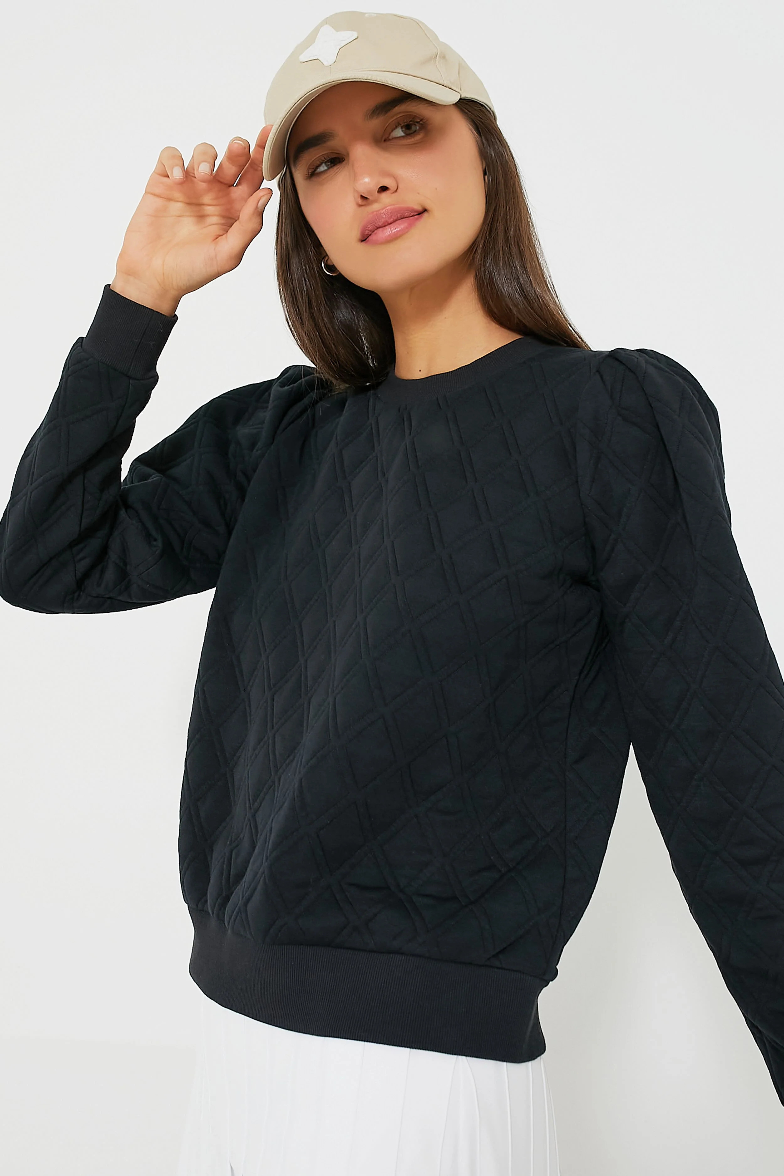 Black Puff Sleeve Campbell Pullover | Tuckernuck (US)