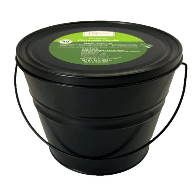Mainstays Outdoor Citronella Candle, Black, 24 oz | Walmart (US)