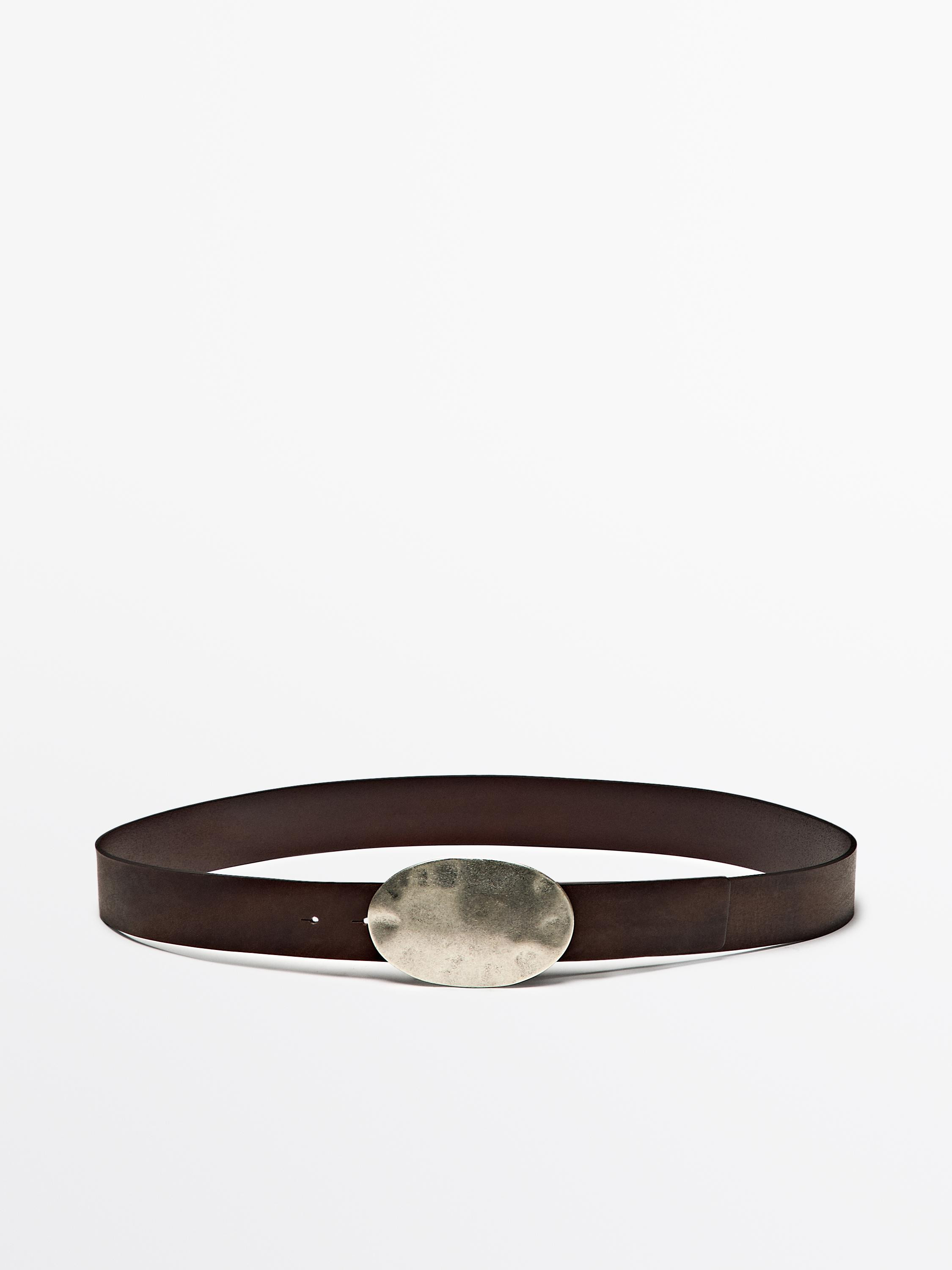 Nappa leather belt with metal buckle | Massimo Dutti US