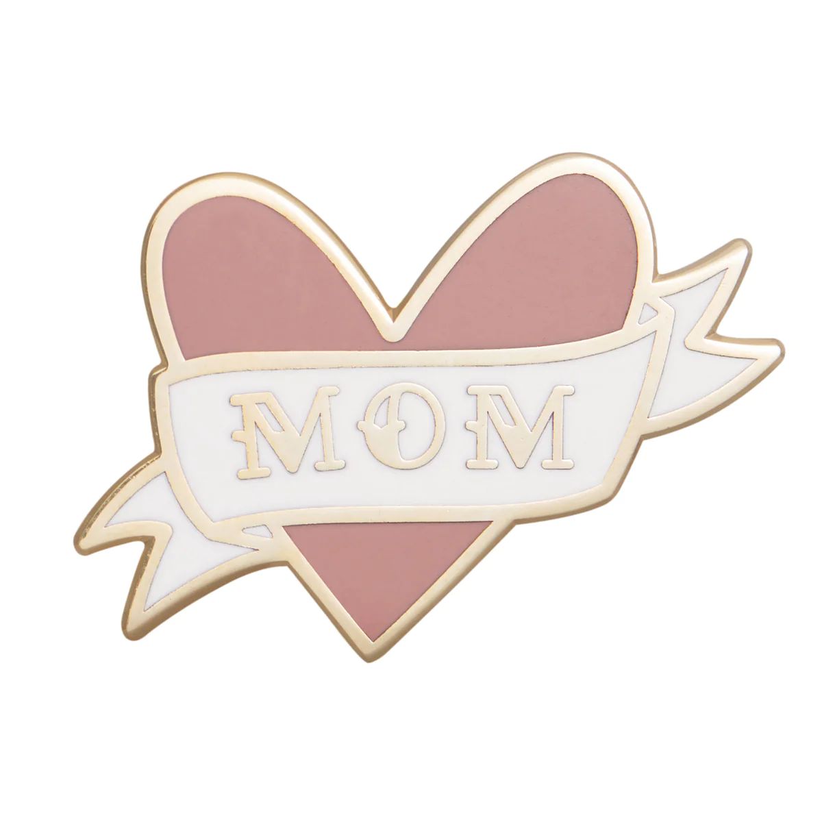 Mom Heart Pin | Nickel and Suede