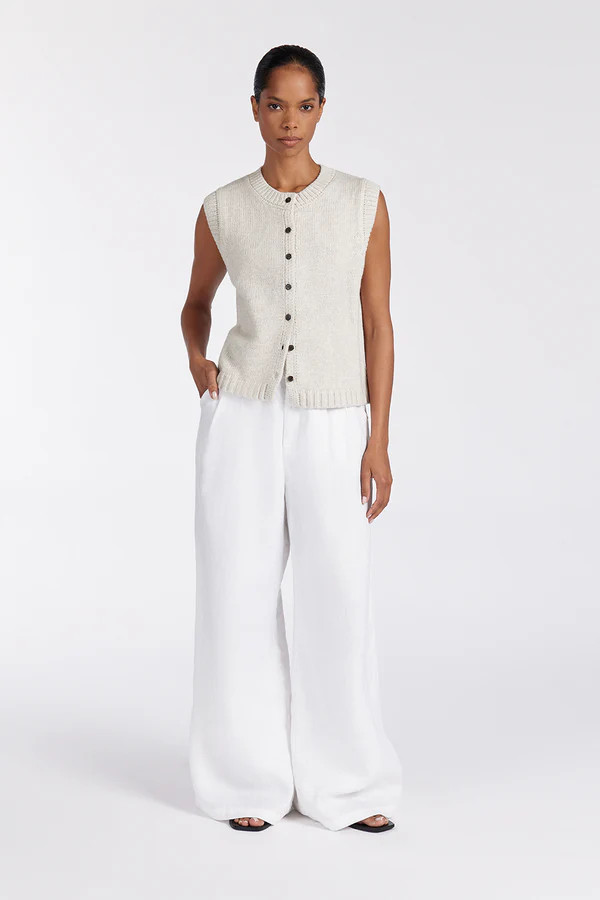 FOSTER CHALK KNIT VEST | DISSH
