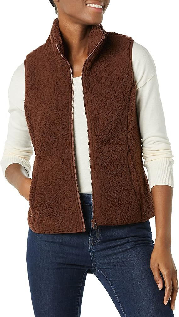 Amazon Essentials Women's Polar Fleece Lined Sherpa Vest | Amazon (US)