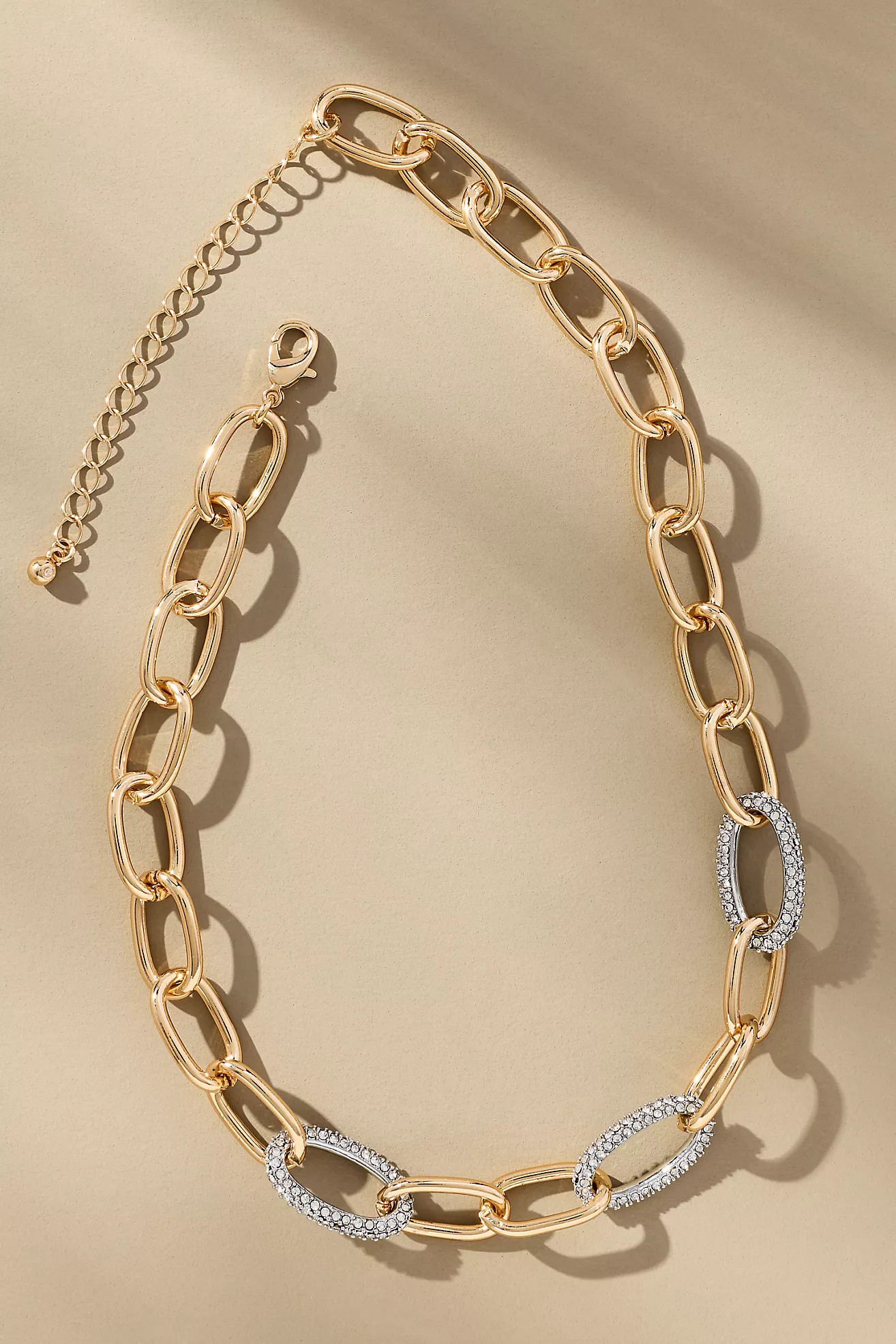 Mixed Metal Linked & Locked Necklace | Anthropologie (US)