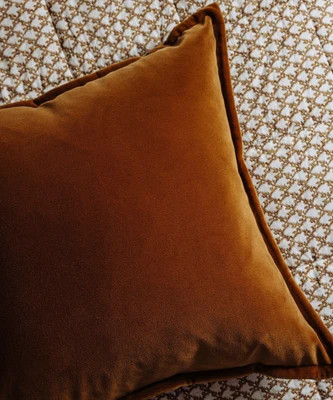 Frances Velvet Cushion, Warm Honey | Rebecca Udall UK