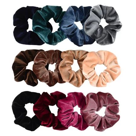 12 Pack Hair Scrunchies Premium Velvet Scrunchy Elastic Hair Bands for Girls Women Hair Accessories  | Walmart (US)